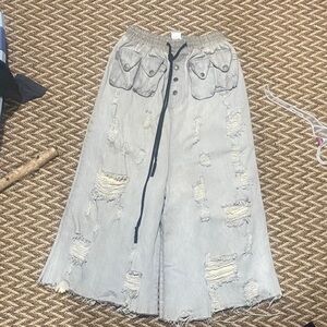 Dasyori / Yori Distressed Wide-Leg Denim Pants